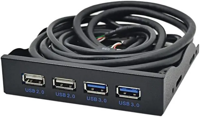 Alt view image 2 of 5 - HUB USB 2.0 USB 3.0 4 Port Front Panel USB3.0 Hub Splitter Internal Combo Bracket Adapter for Desktop 3.5 Inch Floppy Bay