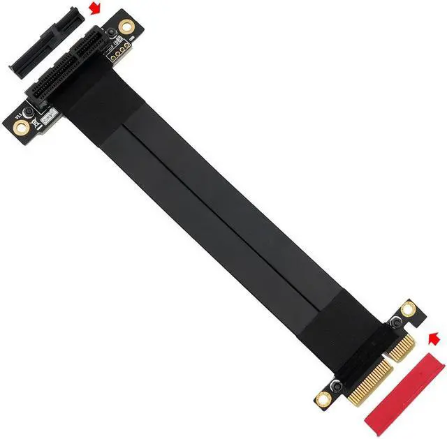 Alt view image 3 of 6 - PCI Express Extension Cable Riser PCI-E X4 to X4 PCIE Extender Flexible Cable Adapter Riser Card PC Cable for Graphics Card 24cm