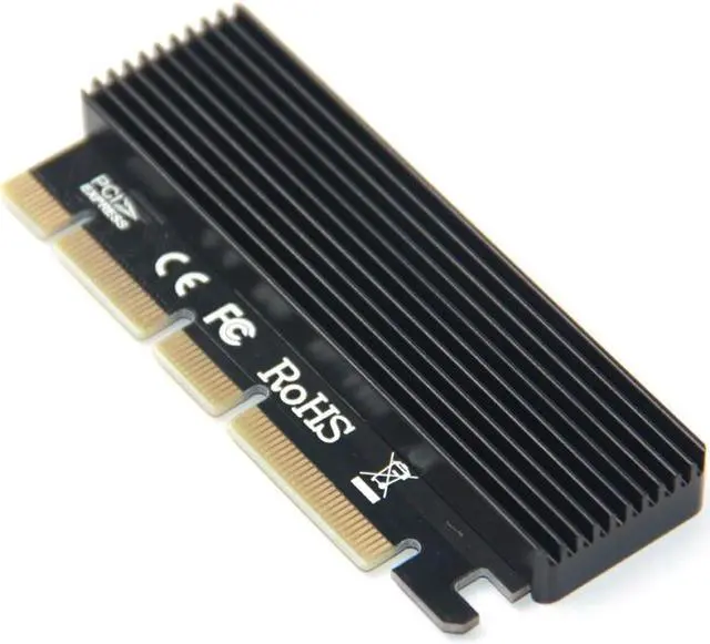 Alt view image 2 of 6 - M.2 SSD PCIE Adapter SSD Case PCI Express X4 X8 X16 NVME M2 SSD 2230 2242 2260 2280 Hard Drive Enclosure Black Aluminum Caddy