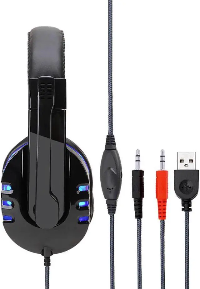 Alt view image 4 of 5 - Wired Computer Gaming Headphones Earphone Over-ear Game Headset With Microphone AUX+USB Port Volume Control for PC