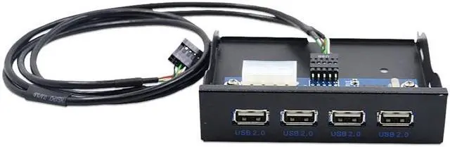 Alt view image 4 of 5 - 3.5 Inch Floppy Bay 4 Ports USB 2.0 Hub USB2.0 Front Panel Expansion Adapter Connector Bracket With 10Pin Cable For Desktop