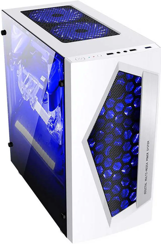 Alt view image 3 of 5 - V3 ATX  8 Fan Ports USB 3.0 Computer Gaming PC Case For M-ATX/Mini ITX Motherboard Black/White 370 x 185 x 380mm