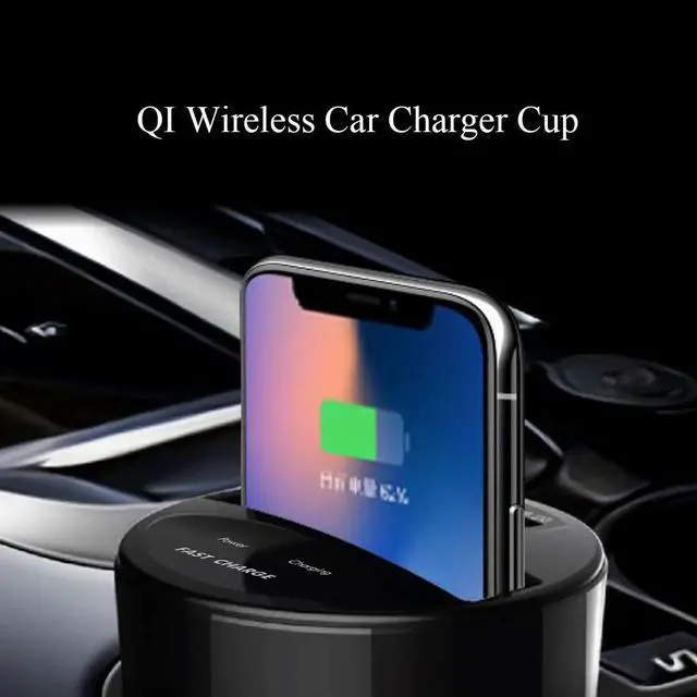 Alt view image 2 of 5 - 10W Qi Wireless Charger Holder Cup Fast Charging Car Charging Charger Cup Mobile Phone Stand For  Note5 for iPhone X 8