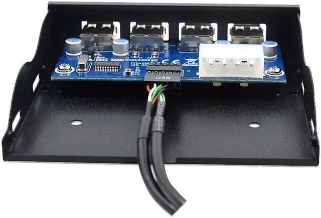 Alt view image 5 of 5 - 3.5 Inch Floppy Bay 4 Ports USB 2.0 Hub USB2.0 Front Panel Expansion Adapter Connector Bracket With 10Pin Cable For Desktop