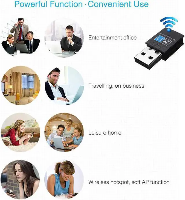 Alt view image 4 of 5 - USB wifi Adapter 802.11n 300Mbps Wi Fi Adapter Dongle Network LAn Card Wifi Receiver Networking Cards