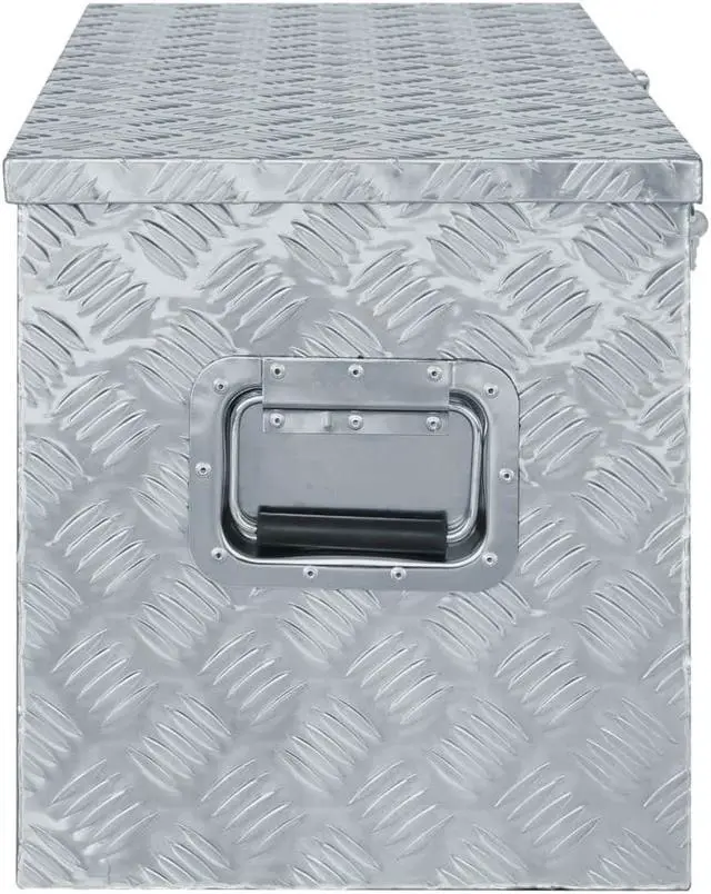 Main image of vidaXL Aluminum Box 43.5"x15.2"x15.7" Silver Toolbox Trailer Box Organizer