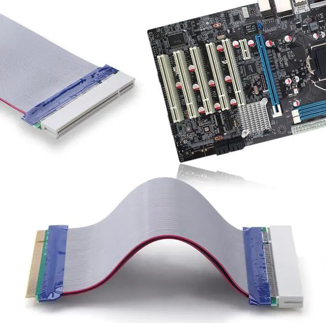 Alt view image 2 of 6 - 0.19m Copper Ribbon Cable PCI Sound Network Graphic Card Extender Converter Flat Ribbon Cable Supports PCI Devices