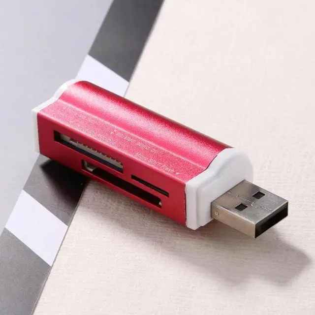 Alt view image 3 of 5 - 1Pcs USB2.0 4 in 1 Aluminium Alloy Multi Memory Card Reader for SD/SDHC/Mini SD/MMC/TF Card Multi-function Memory Card Reader