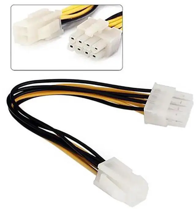 Alt view image 3 of 4 - 18Cm 4 Pin To 8 Pin Motherboard Cpu Power Cable ATX 4 Pin Male to 8 Pin Female EPS Power Cable Cord Adapter CPU Power Supply