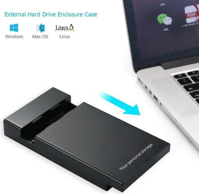 Alt view image 6 of 6 - External 6Gbps USB 3.0 to SATA III 2.5Inch 3.5Inch Hard Drive Enclosure HD SSD HDD Case For 2.5" 3.5" Laptop Desktop Hard Disk(EU Plug)