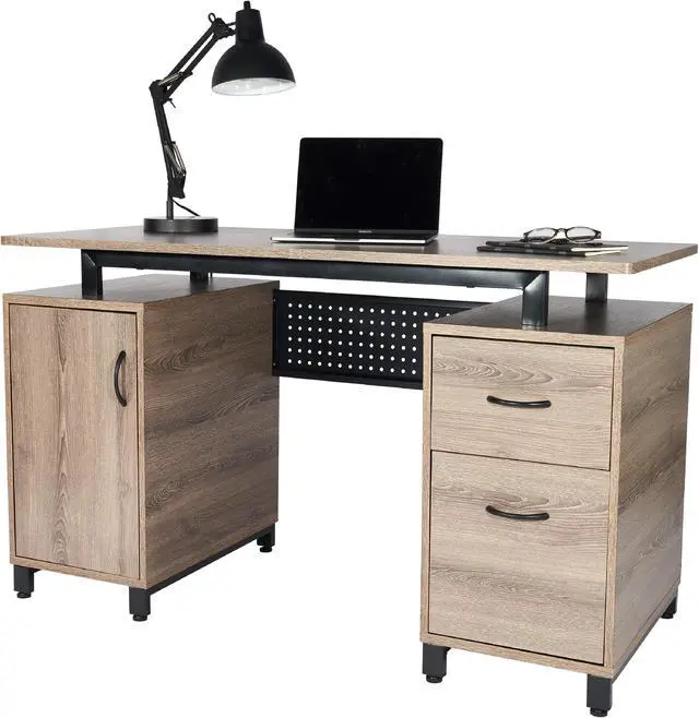 Alt view image 2 of 19 - Techni Mobili Computer Desk with Storage, Grey