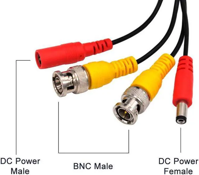 Alt view image 3 of 6 - SatelliteSale CCTV Security Camera BNC Cable Siamese Pre-Made 2-in-1 Video and Power Universal Wire PVC Black Cord 50 feet