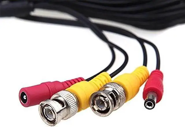 Alt view image 2 of 6 - SatelliteSale CCTV Security Camera BNC Cable Siamese Pre-Made 2-in-1 Video and Power Universal Wire PVC Black Cord 50 feet