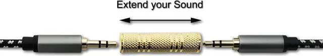 Alt view image 5 of 5 - SatelliteSale Auxiliary 3.5mm Jack Stereo Female to Female Extension Gold Plated Coupler Aux