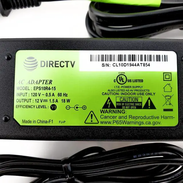 Alt view image 4 of 5 - FYL DirecTV H25 Receiver Power Supply HD MPEG4 Original DirecTV Part 12V 1.5A