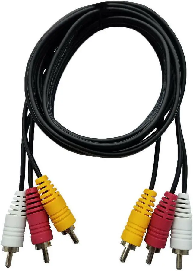 Alt view image 5 of 7 - SatelliteSale 3 Male to 3 Male RCA Audio Video AV Composite Cable Universal Wire PVC Black Cord 6 feet