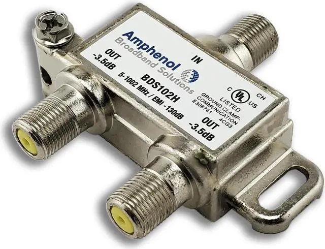 Alt view image 5 of 8 - 2 Way Extreme/Amphenol 1Ghz High Performance Coaxial Cable Splitter BDS102H 3 Pack