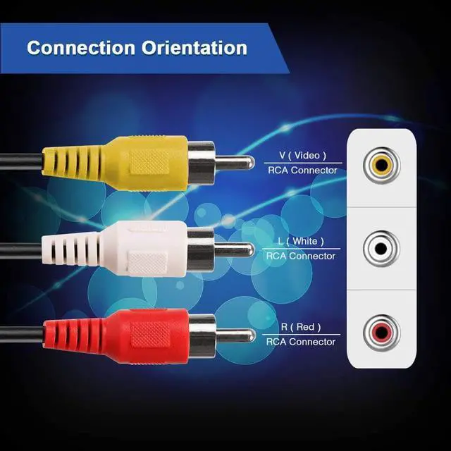 Alt view image 6 of 7 - 100 FT Premium 3 RCA Composite Male to Male Audio Video AV Cable VCR DVD FREE SHIP