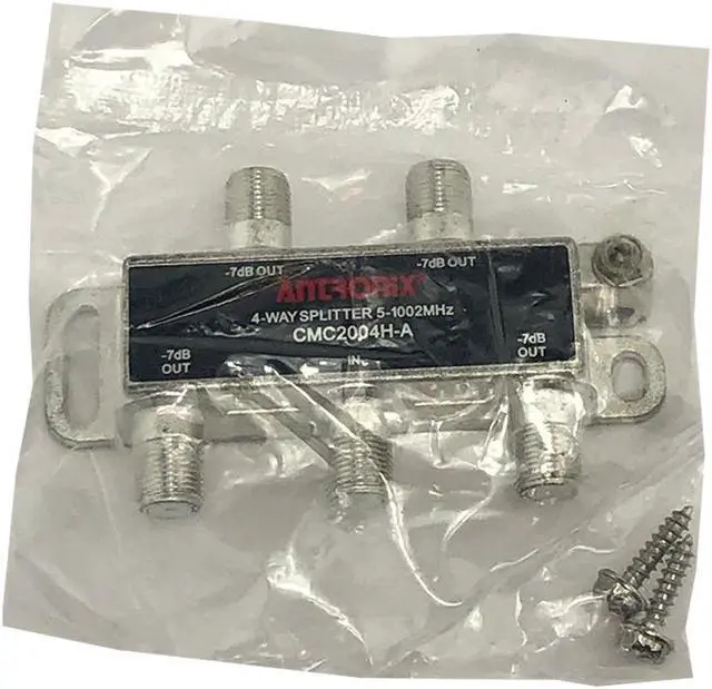 Alt view image 5 of 5 - Antronix CMC2004H 4-Way- (3) Pack - Horizontal Splitter (4) 7db Coaxial Ports 5-1002 MHz