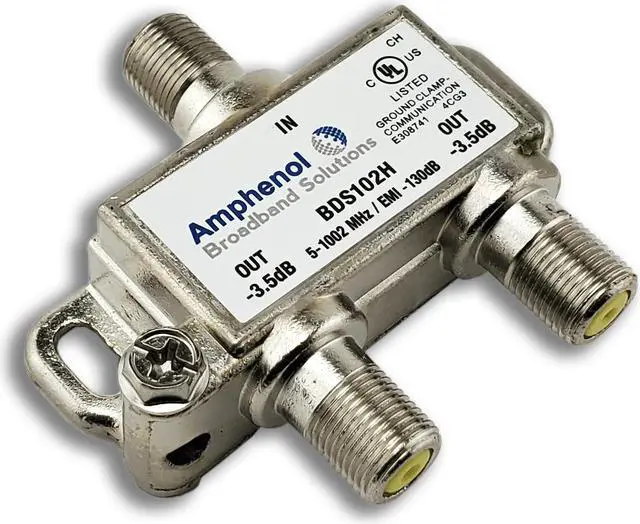 Alt view image 6 of 8 - 2 Way Extreme/Amphenol 1Ghz High Performance Coaxial Cable Splitter BDS102H 3 Pack