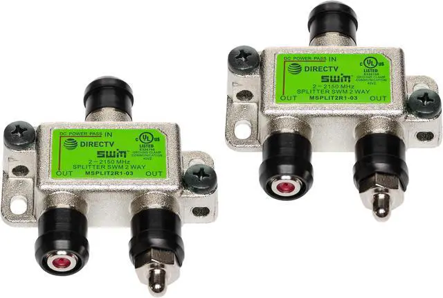 Main image of Directv SWM Approved 2-Way Wide Band Splitter (2-Pack)