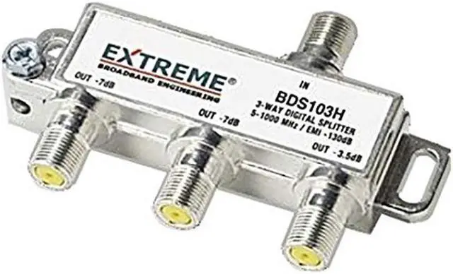 Main image of Extreme/Amphenol 3-Way Unbalanced HD Digital 1GHz Coaxial Cable Splitter - BDS103H