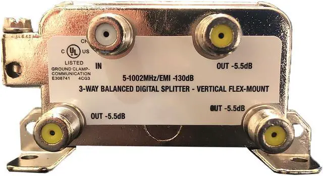 Alt view image 2 of 5 - Extreme Broadband BDS103VFB 3-Way Balanced Digital Vertical Coaxial Splitter