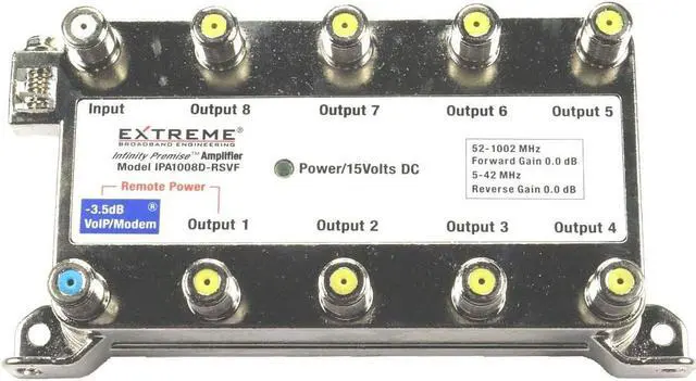 Alt view image 2 of 6 - Extreme Broadband IPA1008D-RSVF - 8 Way Splitter