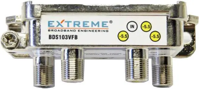 Main image of Extreme Broadband BDS103VFB 3-Way Balanced Digital Vertical Coaxial Splitter
