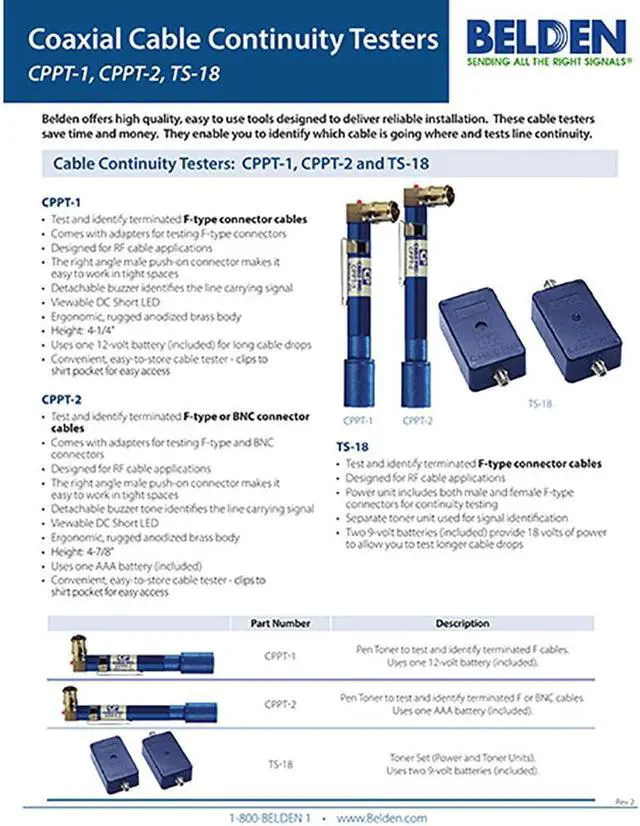 Alt view image 6 of 6 - Belden CPPT-2 Cable Tester