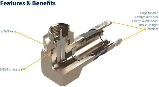 Alt view image 4 of 5 - PPC Belden Right Angle Adapter EX11RAFM RG11