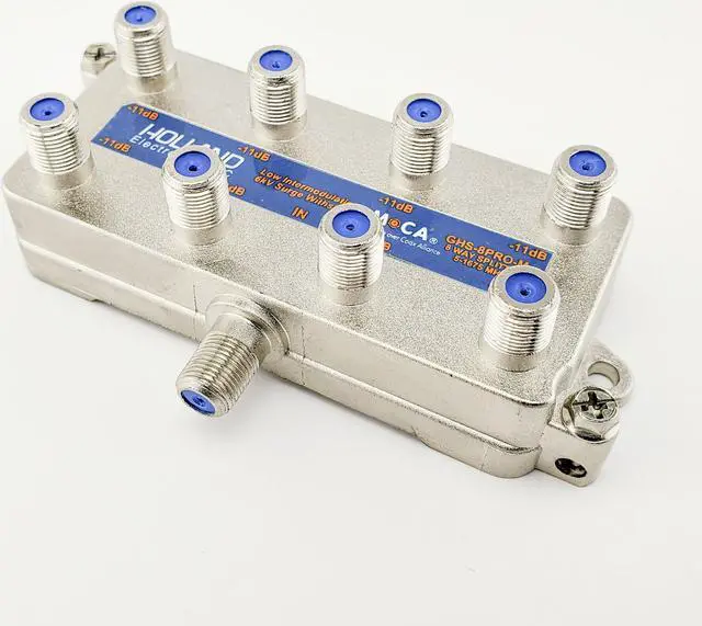 Alt view image 2 of 5 - Holland CATV MoCA Rated 8-Way Splitter GHS-8PRO-M 5-1675Mhz