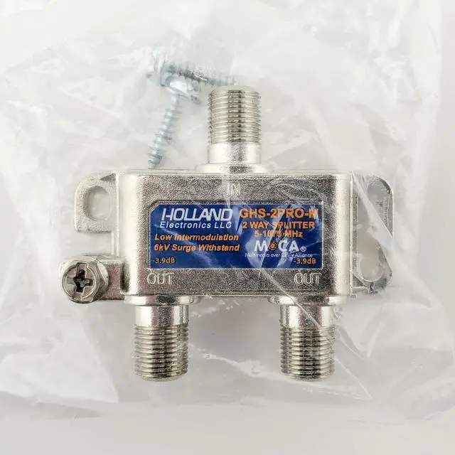 Alt view image 5 of 5 - GHS-2PRO-M Cable TV MoCA Rated 2-Way Splitter - Holland Electronics - NEW
