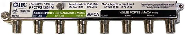 Main image of PPC Passive MoCA Coaxial Portal 7-Way with Built-in MoCA Filter