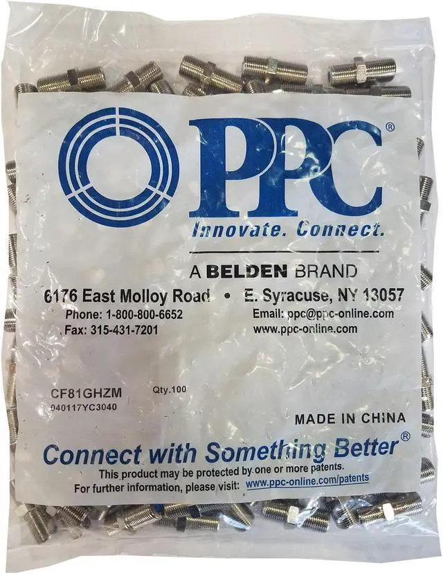 Alt view image 3 of 5 - New 100 PPC F81 Barrel RG6 Female Slice Coax Cable Connector 3GHz (CF81GHZM)