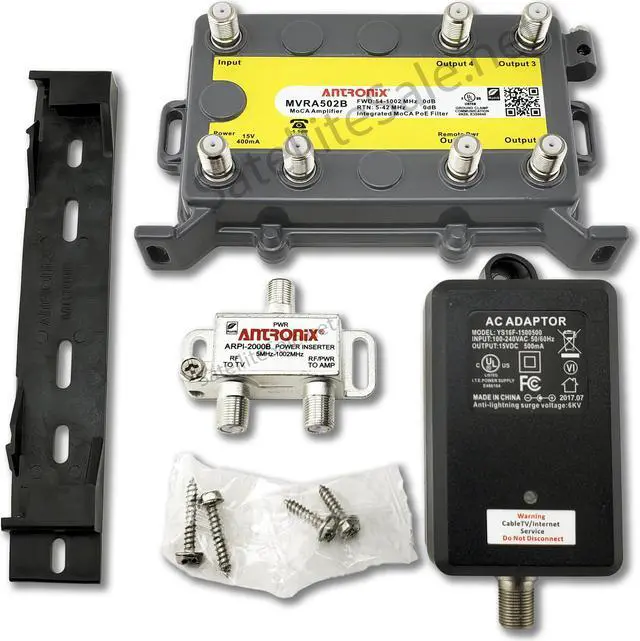 Alt view image 4 of 7 - Antronix MVRA502B/ACP-EZ MoCa 4+1 VoIP Port Residential Amplifier