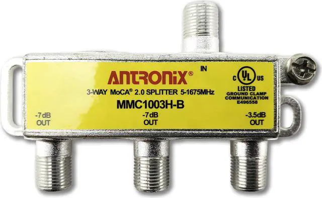 Alt view image 2 of 9 - 3 way antronix mmc1003hb 51675 mhz moca 2.0 splitter for frontier formerly verizon fios