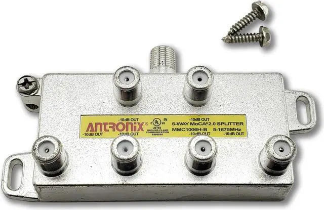 Alt view image 2 of 8 - 6 Way Antronix MMC1006H-B 5-1675 MHz MoCA 2.0 Splitter for Frontier Formerly Verizon Fios