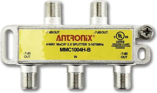 Alt view image 3 of 9 - 4 Way Antronix MMC1004H-B 5-1675 MHz MoCA 2.0 Splitter for Frontier Formerly Verizon Fios