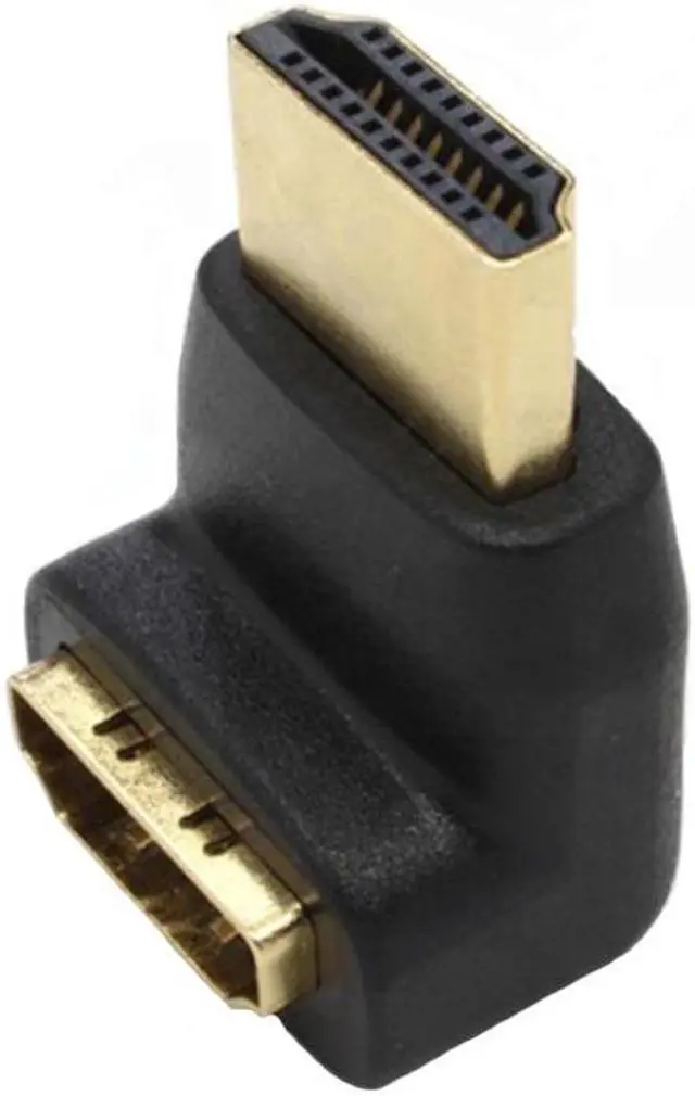 Main image of SatelliteSale Digital HDMI Male to Female Right Angle 4K HDR PVC Black Adapter 270 degree