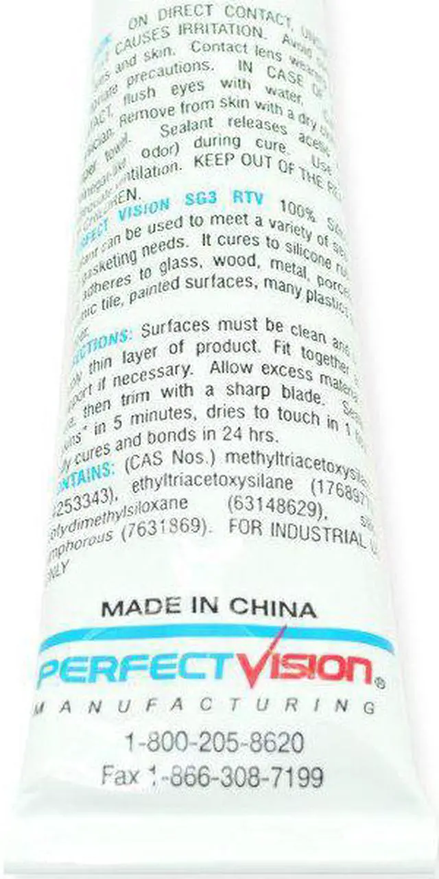 Alt view image 2 of 5 - SG3-P1 Perfect Vision Silicone Sealant 3 oz, Clear Waterproof Seal