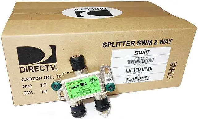 Alt view image 3 of 5 - Directv SWM Approved 2-Way Wide Band Splitter (2-Pack)