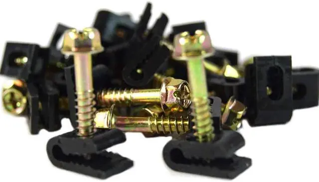 Alt view image 3 of 5 - 100 Pcs Ground Wire Black Flex Clips with Screw 10 12 14 Gauge GA