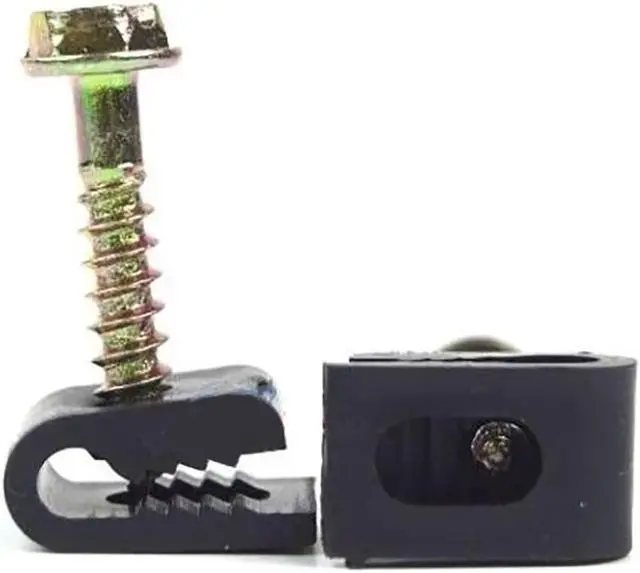 Alt view image 4 of 5 - 100 Pcs Ground Wire Black Flex Clips with Screw 10 12 14 Gauge GA