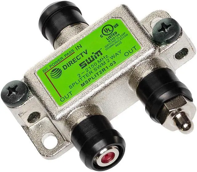 Alt view image 2 of 5 - Directv Swm 2 Way Splitter 2-2150 Mhz 1 Port Power Passing MSPLIT2R1-03