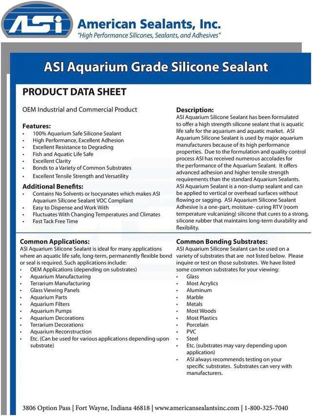 Alt view image 4 of 5 - ASI Black Aquarium Silicone Sealant - 10.2 oz Fluid Cartridge