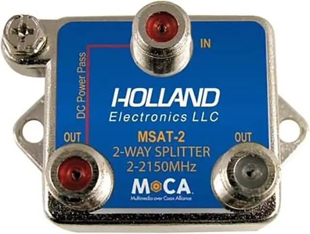 Alt view image 3 of 7 - Splitter, 2-Way, MoCa enabling, 2-2150Mhz, DirecTV Approved