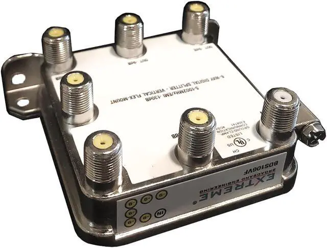 Alt view image 5 of 9 - EXTREME 6 WAY BALANCED HD DIGITAL 1GHz HIGH PERFORMANCE COAX CABLE SPLITTER - BDS106VF by Extreme