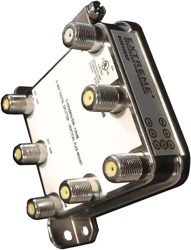 Alt view image 7 of 9 - EXTREME 6 WAY BALANCED HD DIGITAL 1GHz HIGH PERFORMANCE COAX CABLE SPLITTER - BDS106VF by Extreme