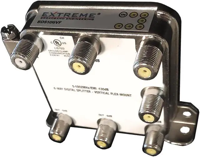 Alt view image 6 of 9 - EXTREME 6 WAY BALANCED HD DIGITAL 1GHz HIGH PERFORMANCE COAX CABLE SPLITTER - BDS106VF by Extreme